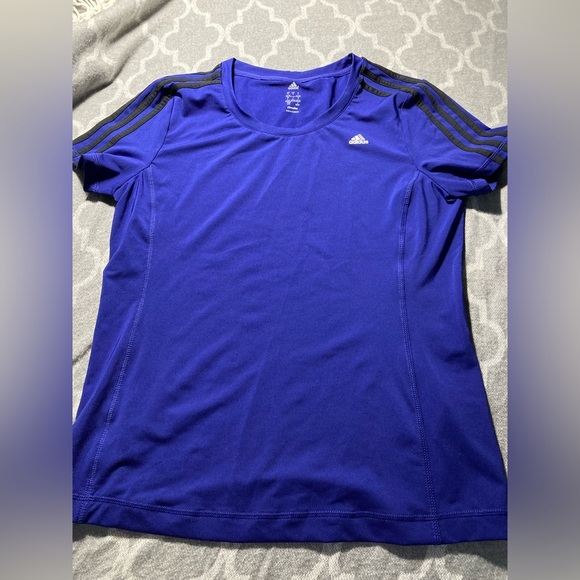 Like-new adidas short sleeve t-shirt. Colour is more blue than purple. - Picture 1 of 5